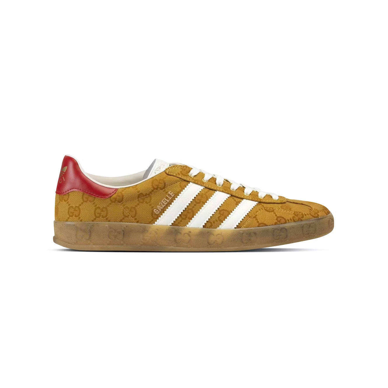 Adidas Gazelle x Gucci Monograma Marrón Blanco Rojo Suela Goma