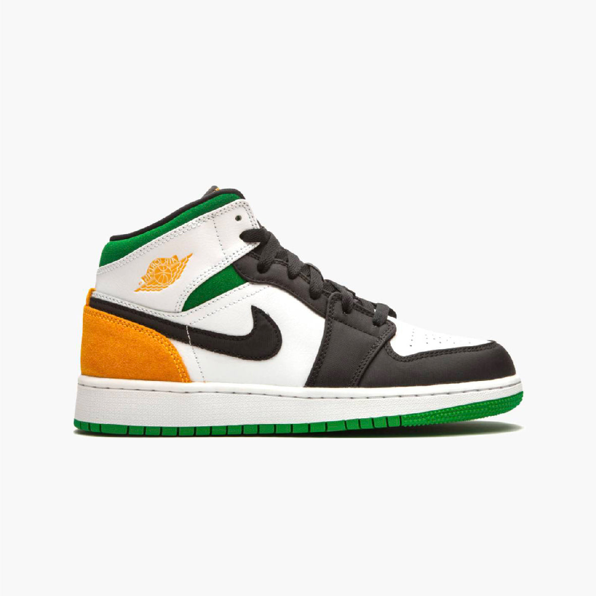 Zapatillas Nike Air Jordan 1 Mid Oakland Blanco Naranja Verde Hombre Retro