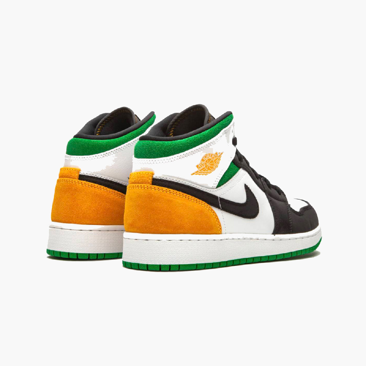 Zapatillas Nike Air Jordan 1 Mid Oakland Blanco Naranja Verde Hombre Retro